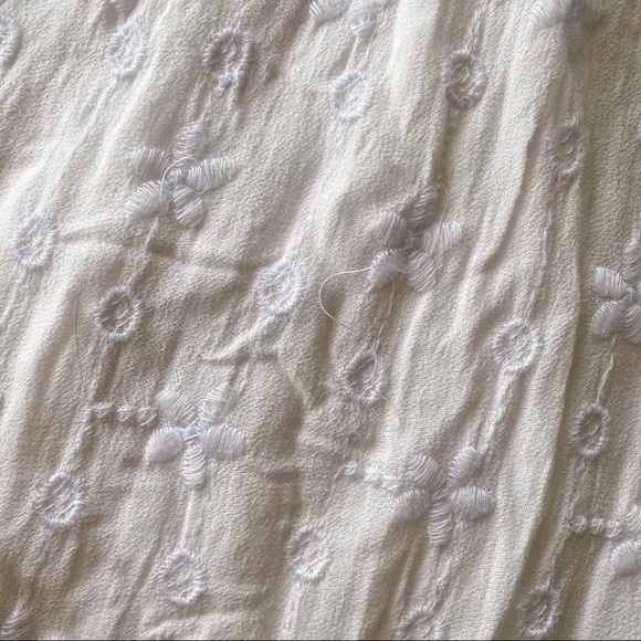 🐚 MISA LOS ANGELES BOHO WHITE FLORAL EMBROIDERY COLD SHOULDER LONG SLEEV… - Picture 10 of 16
